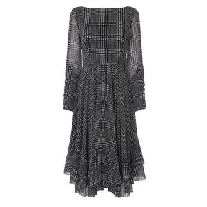 LK Bennett Manon Black and White Ruffle Dress